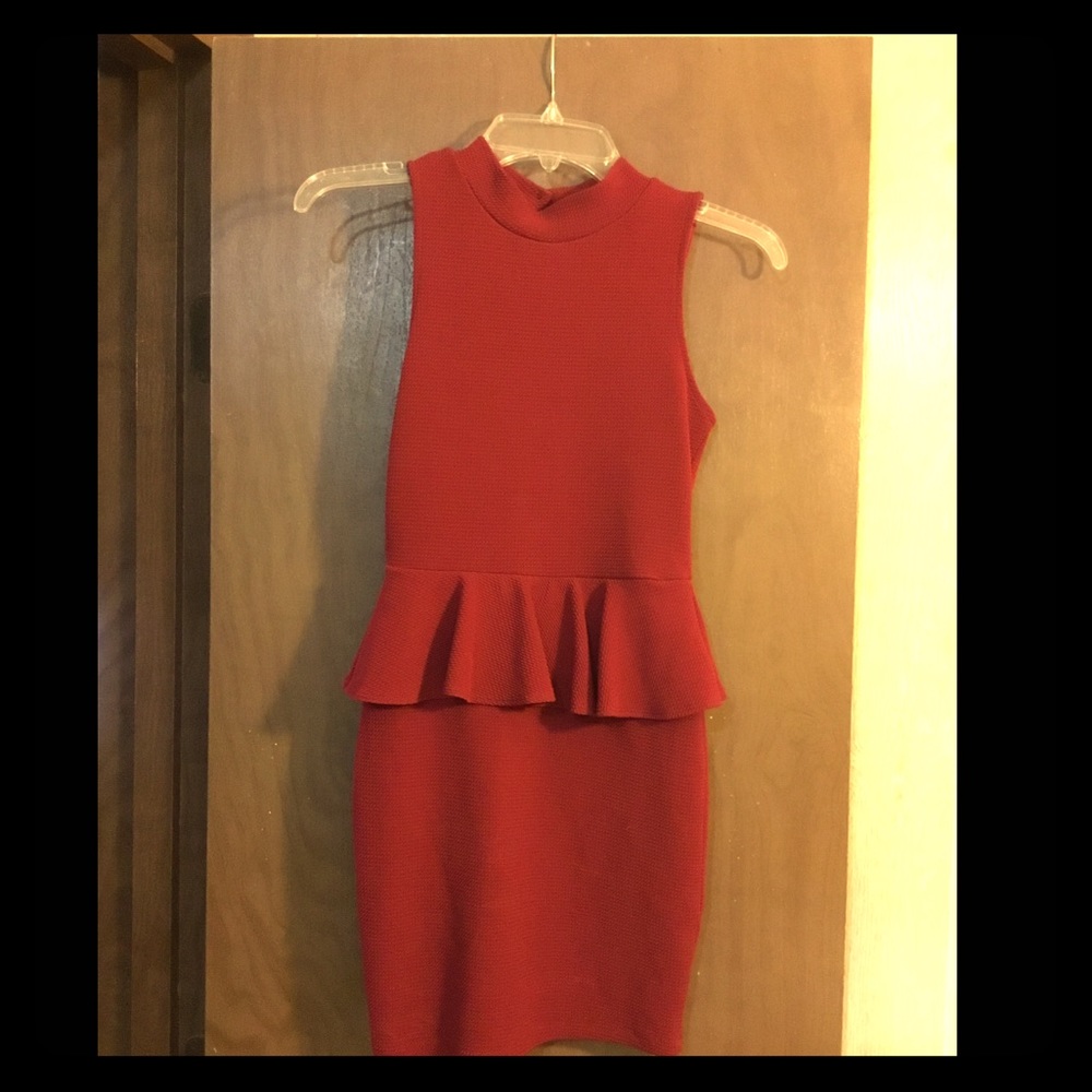 Red Peplum Dress